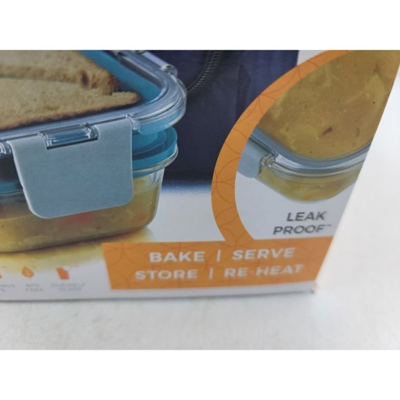 Libbey Glass Seal It 4 Piece Food Storage Vent Lid Dish - Picture 5 of 11